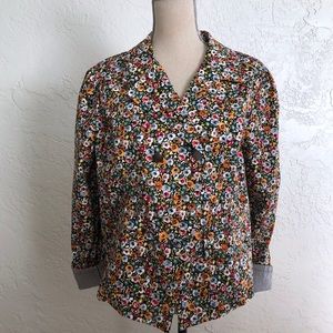 New Christopher& Banks Floral Coat Size Large.